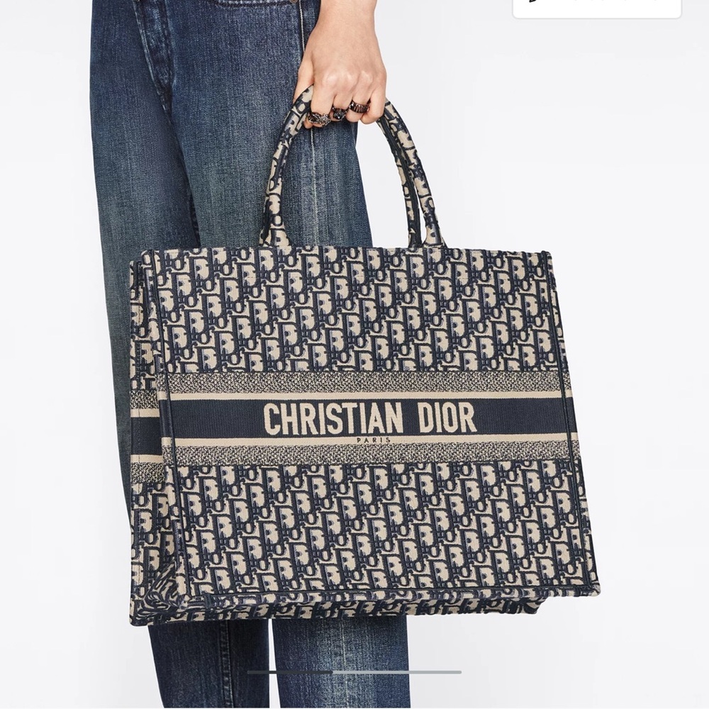 Dior Navy and Beige  Book Tote